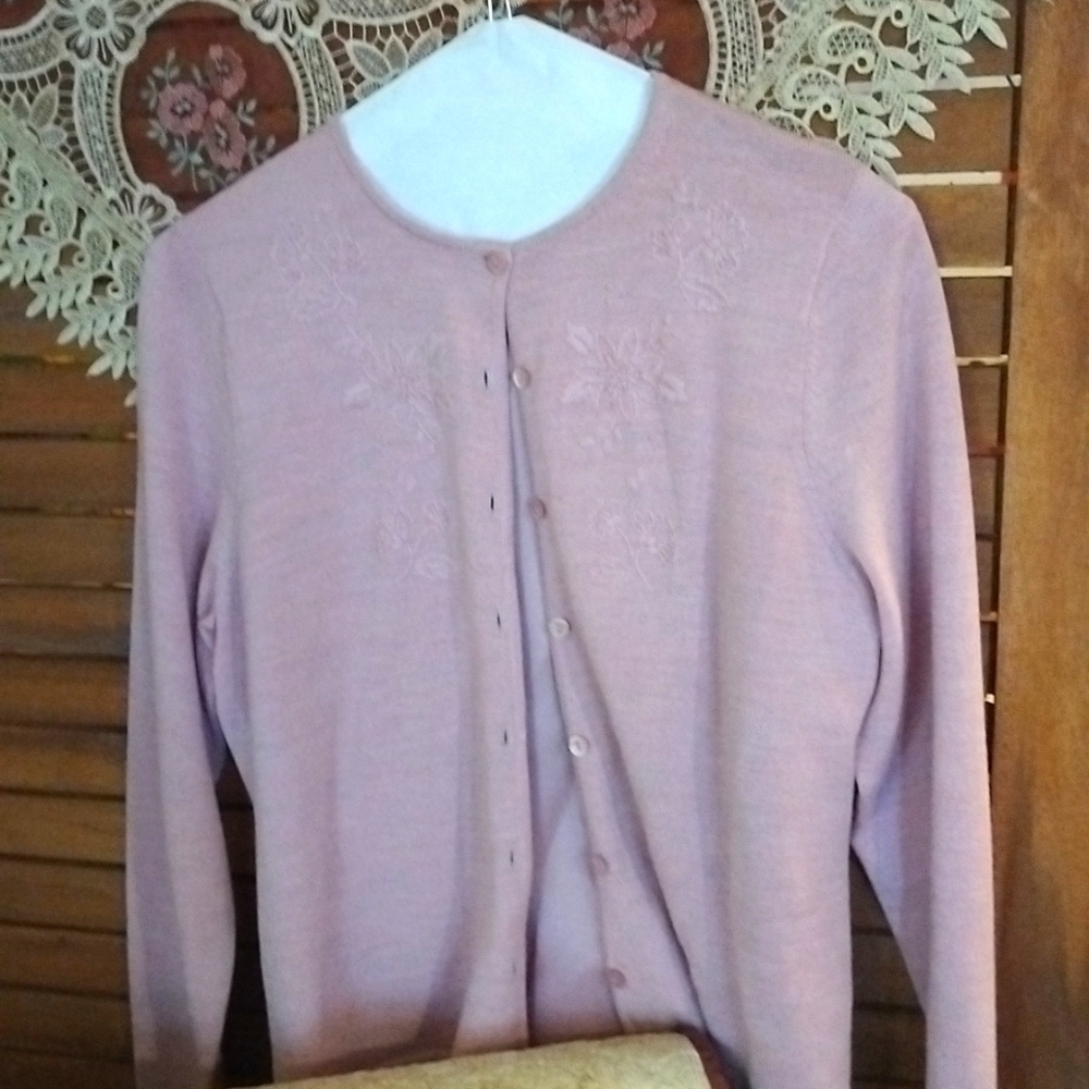 Pendleton Sweater Dusty Rose Small Excellent Gent… - image 1